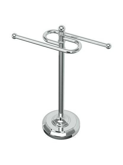 14 inch S-Shaped Countertop Towel Stand in Polished Chrome.